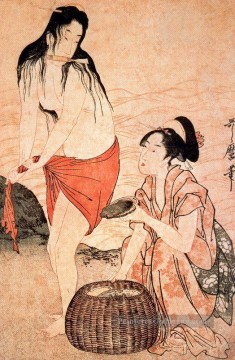  vers - Les filles Pearl divers Kitagawa Utamaro ukiyo e Bijin GA